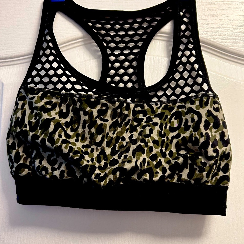 PINK by VS Camo Print Fishnet Sports Bra